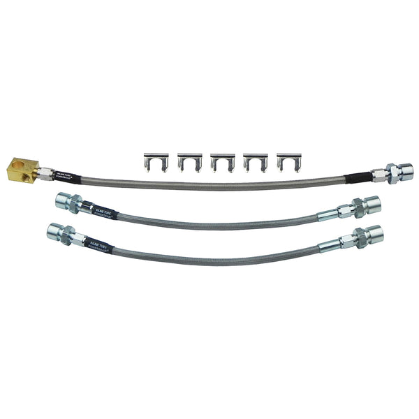 1968 GM A-Body GTO/Lemans - Front Disc 4 Piston Calipers / Rear Drum, 3 Hose Kit, 9pc