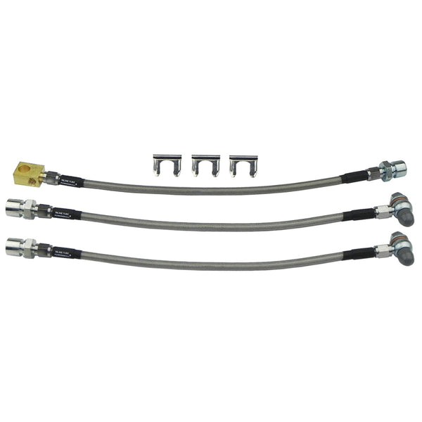 1969-72 Oldsmobile Cutlass Disc Brakes Stainless Braided Brake Hose Kit 3pc