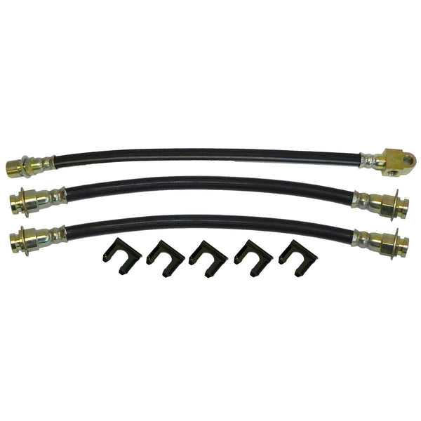 1969-70 Buick Riviera Front Factory Disc / Rear Drum 3 hose Kit. This is for cars with factory single piston caliper disc brakes. 8pc
