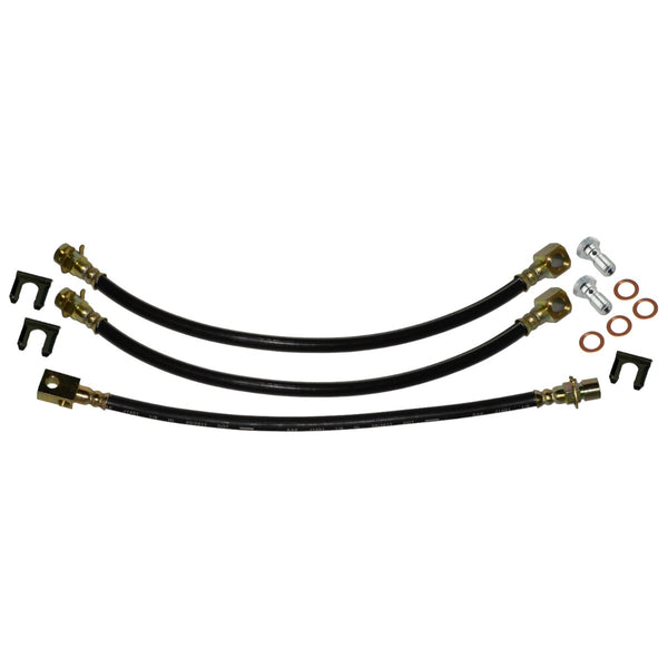 1972-73 GM F-body Camaro 3pc Rubber Brake Hose Kit Disc Brakes 12pc