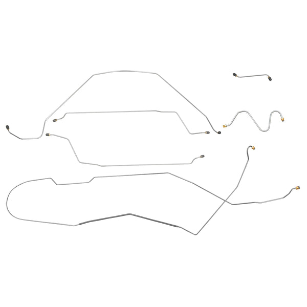 1964 Oldsmobile Cutlass 442 F85 Hardtop Manual Drum Brake Line Kit 6pc, OE Steel