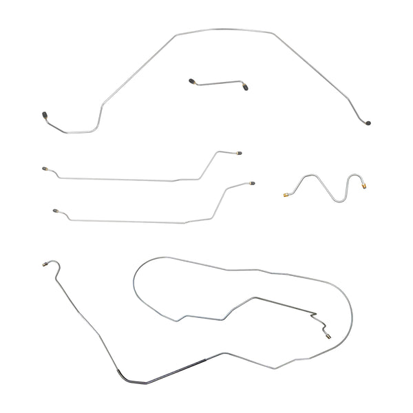 1964 Oldsmobile Cutlass/442/F85 Convertible Manual Drum Brake Line Kit 6pc, OE Steel