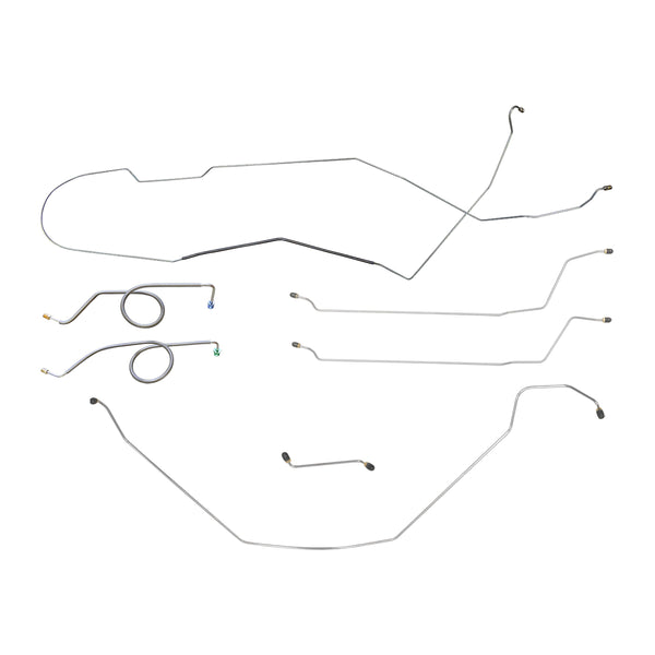 1964 Oldsmobile Cutlass/442/F85 Hardtop w/Block Mounted in Stock Location Power Disc Brake Conversion Line Kit 7pc, OE Steel
