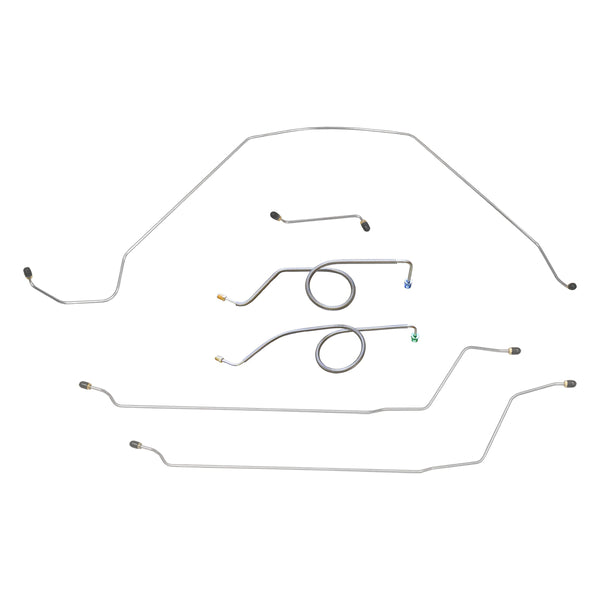 1964 Oldsmobile Cutlass 442 F85 Complete Power Disc Conversion Brake Line Kit 7pc, Convertible (Block in Stock Location), OE Steel