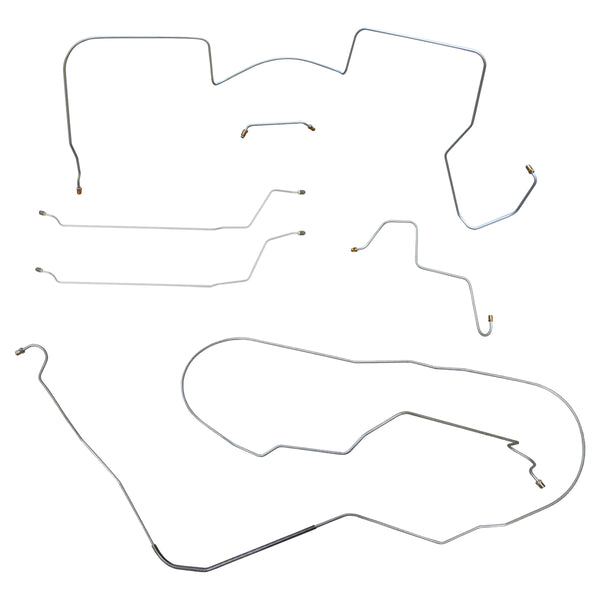 1965 Oldsmobile 442 (Only) Convertible Power Drum Brake Line Kit 6pc, OE Steel