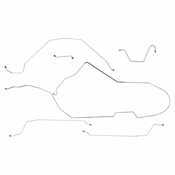 1965 Oldsmobile Cutlass/F85 Hardtop Manual Drum Brake Line Kit 6pc, OE Steel
