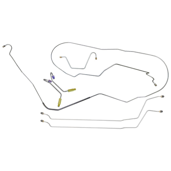 1965 Oldsmobile Cutlass/F85 Convertible Manual Drum Brake Line Kit 6pc, OE Steel