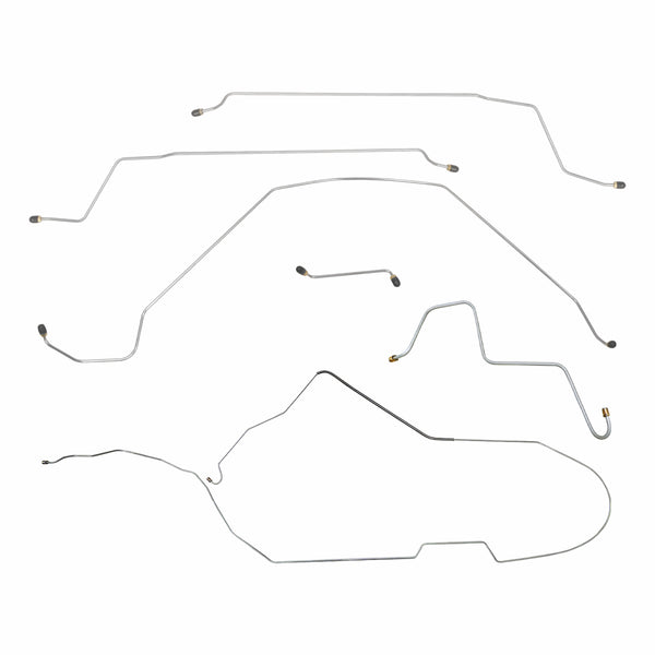 1965 Oldsmobile Cutlass/F85 Hardtop Power Drum Brake Line Kit 6pc, OE Steel