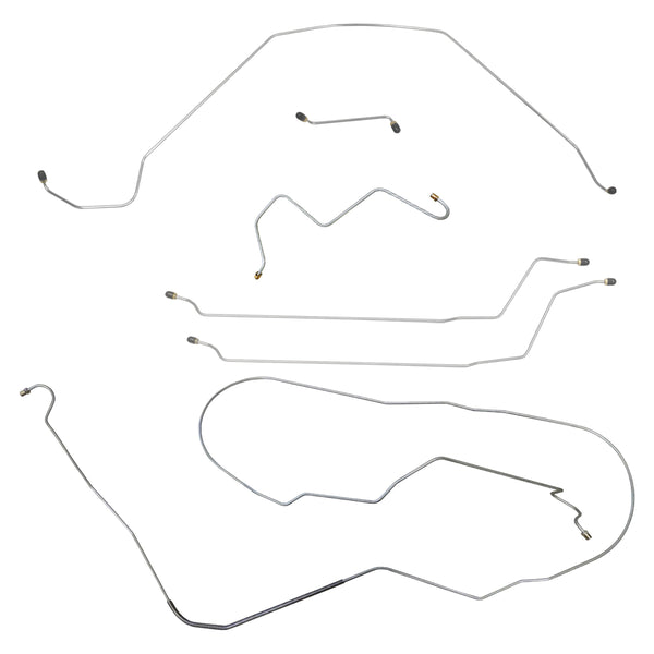 1965 Oldsmobile Cutlass/F85 Convertible Power Drum Brake Line Kit 6pc, OE Steel