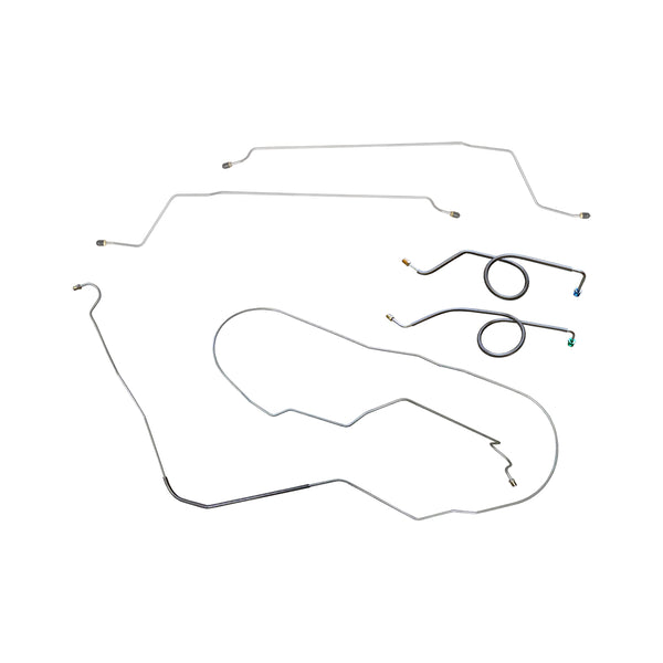 1965 Oldsmobile Cutlass 442 F85 Power Disc Conversion Brake Line Kit 7pc, Convertible (Block in Stock Location), OE Steel
