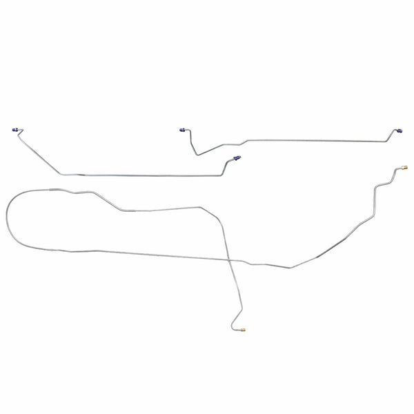 1966 Oldsmobile 442 Complete Manual Drum Brake Line Kit 6pc, Conv, OE Steel