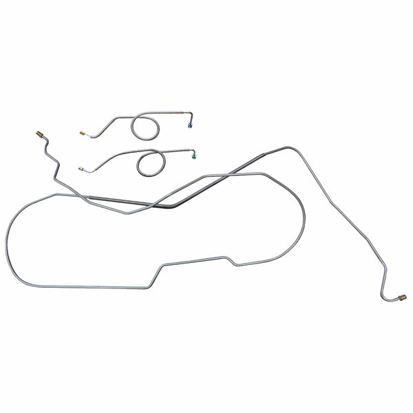 1966 Oldsmobile Cutlass 442 F85 Complete Power Disc Conversion Brake Line Kit 7pc, HDT (Block in Stock Location), OE Steel