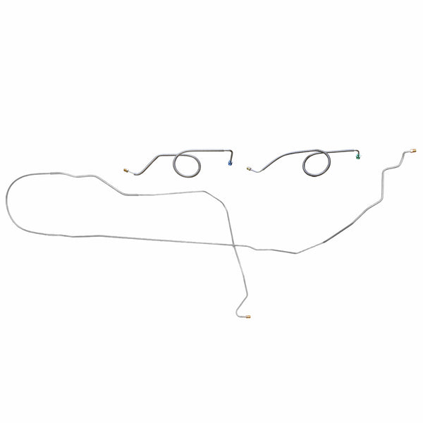 1966 Oldsmobile Cutlass 442 F85 Complete Power Disc Conversion Brake Line Kit 7pc, Convertible (Block in Stock Location), OE Steel