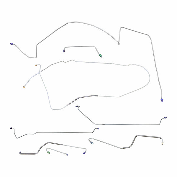 1967 Oldsmobile 442 Hardtop Power Disc Brake Line Kit 8pc, OE Steel