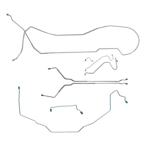 1969 Oldsmobile Cutlass/442/F85 Hardtop Manual Disc Brake Line Kit 8pc, OE Steel