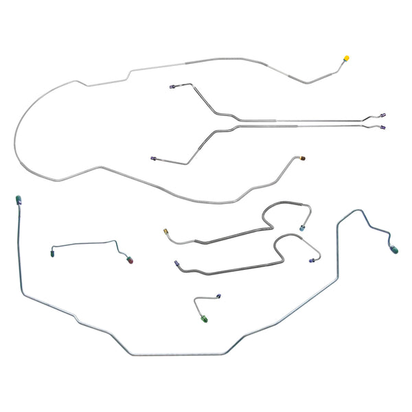 1970 Oldsmobile Cutlass 442 F85 Hardtop Manual Disc Complete Brake Line Kit 8pc, OE Steel