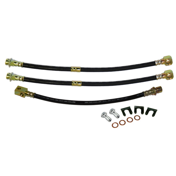 1974-75 GM A-body Monte Carlo - Front Disc / Rear Drum 3 hose Kit. This is for cars with factory disc brakes. 12 pc