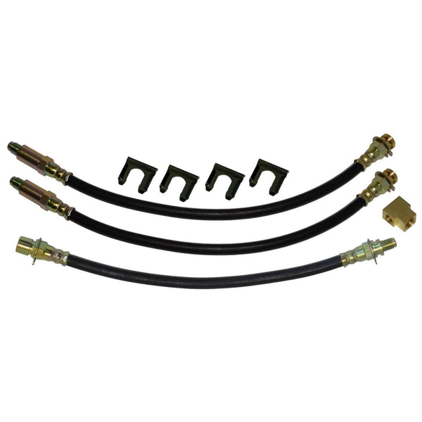 1967 Chevrolet Chevy II Front Drum 3 Brake Hose Kit 1/4" Rear Hose 8pc
