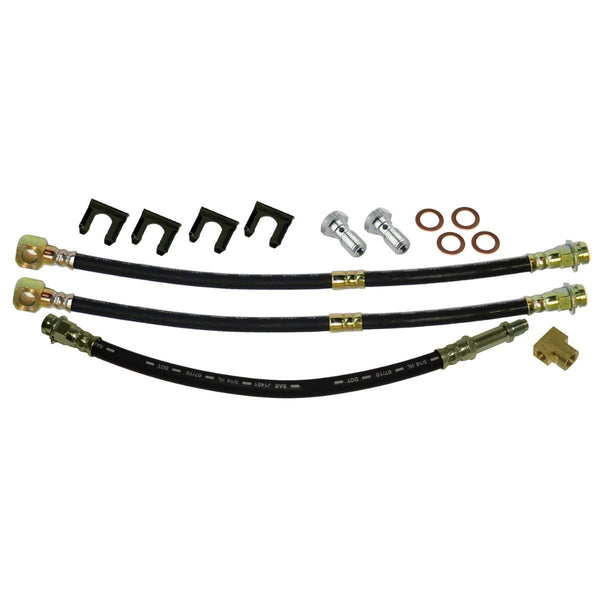 1962-65 Chevrolet Chevy II 3 Brake Hose Kit Front Disc Conversion With 7/16 Caliper 14pc
