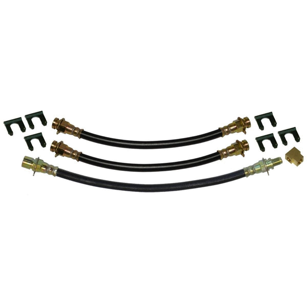 1968 Chevrolet Chevy II Factory 4 Piston Caliper Front Disc 3 Brake Hose Kit 10pc
