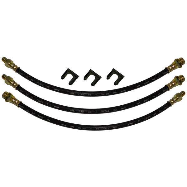 1934-36 Oldsmobile Front Drum / Rear Drum 3 hose Kit. This is for cars with factory drum brakes. 6pc