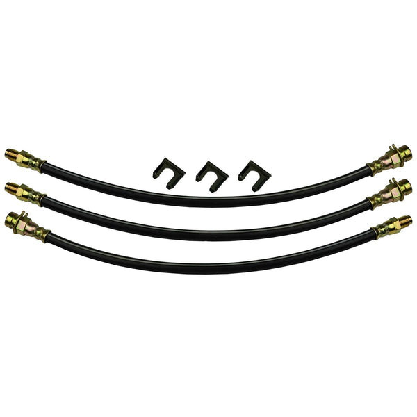 1937-38 Oldsmobile Front Drum / Rear Drum 3 hose Kit. This is for cars with factory drume brakes. 6pc