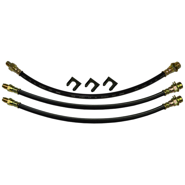 1954-55 Oldsmobile Full size - 88/98 Front Drum / Rear Drum 3 hose Kit. This is for cars with factory drum brakes. 6 pc