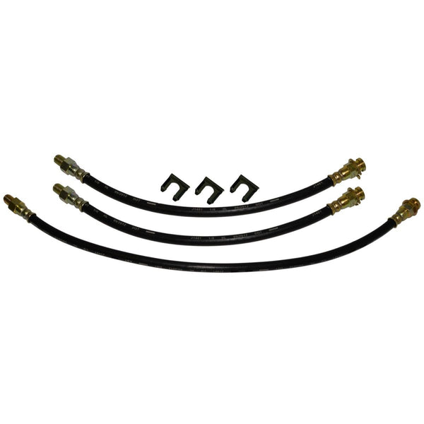 1956-60 Oldsmobile Full size -88/98 Front Drum / Rear Drum 3 hose Kit. This is for cars with factory drum brakes. 6 pc