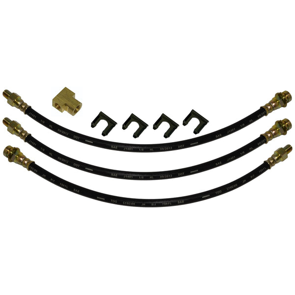 1938-50 Chevrolet GMC Truck 3pc Rubber Brake Hose Kit Drum Brakes 8pc
