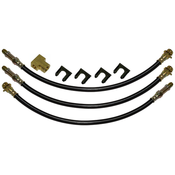 1957-59 Chevrolet 3100 1/2 Ton Front Drum  Rear Drum 3 hose Kit. Drum brakes. 8pc