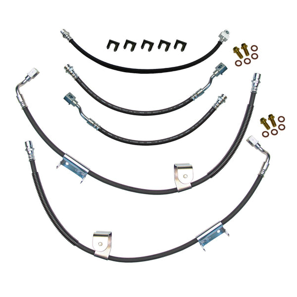 1999-07 Chevrolet GMC Silverado Sierra 1500HD-3500 With Rear Disc Complete Rubber Brake Hose Kit 22pc