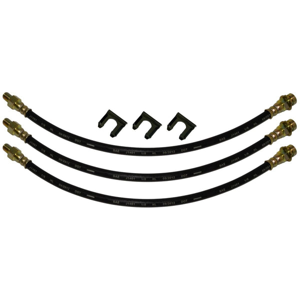 1948-50 Packard Custom - Front Drum / Rear Drum 3 hose Kit. This is for cars with factory drum brakes. 6pc