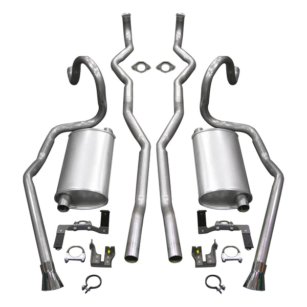 1968-69 F-85, Cutlass, Supreme, Hurst Olds, 442, and W-30 Stock Exhaust Kit With Cut Out Bumper