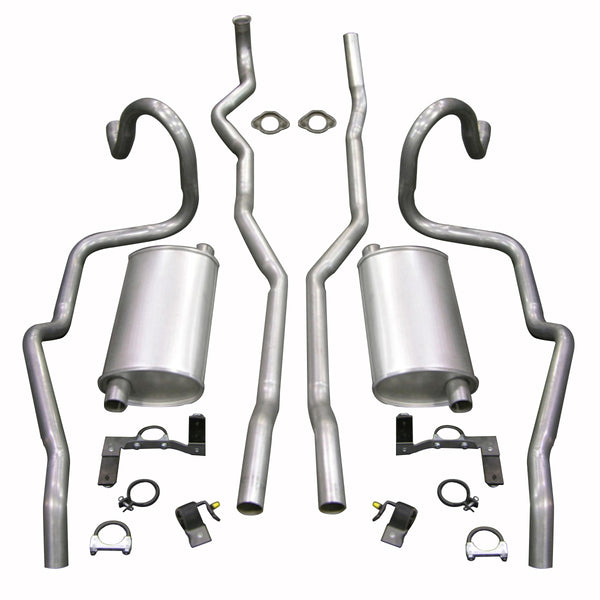 1968-69 F-85, Cutlass, Supreme, Ram Rod W-30 Stock Exhaust Kit With No Cut Out Bumper
