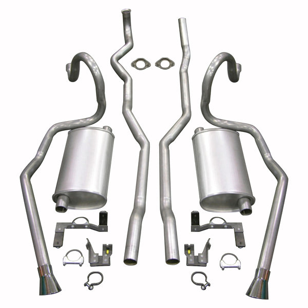1968-69 F-85, Cutlass, Supreme, Hurst Olds, 442, and W-30 Oversized Exhaust Kit With Cut Out Bumper