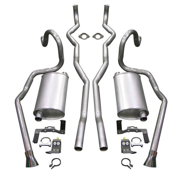 1970-72 Oldsmobile F85 Cutlass 442 W-30 455CID Dual Exhaust Kit (with Cut-Out Bumper)
