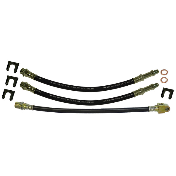 1967 GM F-body Firebird - Front Drum / Rear Drum 3 hose Kit. This is for factory cars that still have front drum brakes. 9 pc.