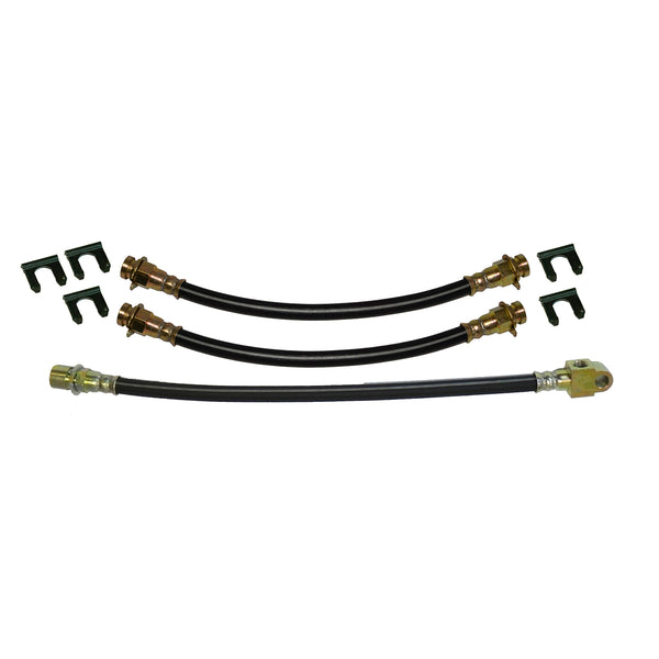 1967-68 GM F-body Firebird - Factory 4 Piston Caliper Front Disc / Rear Drum 3 hose Kit. This is for cars with factory front disc brakes conversions original 4 piston calipers. 8pc