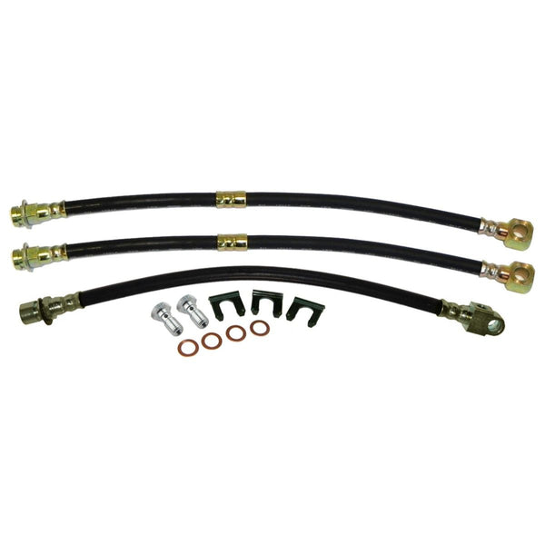 1970-71 Pontiac Firebird Front Disc Rear Drum Rubber Brake Hose Kit 12pc