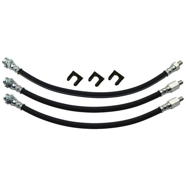 1957 Ford Thunderbird - Front Drum Brakes, Rear Drum Hose 6pc Kit - OE Steel