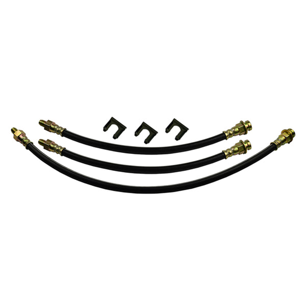 1952-56 Ford Passenger Car, Mainline, Customline, Crestline Front Drum Brakes Rear Drum Hose Kit. Stock Rubber Hoses. 6 pc