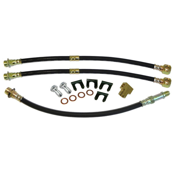 1958-64 Chevrolet, Impala, Caprice, Bel Air - Front Disc / Rear Drum 3 hose Kit. This is for cars with aftermarket disc brakes. 14 pc