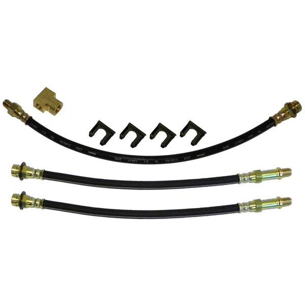 1966 Chevrolet Full-Size Car 3pc Rubber Brake Hose Kit Drum Brakes 8pc