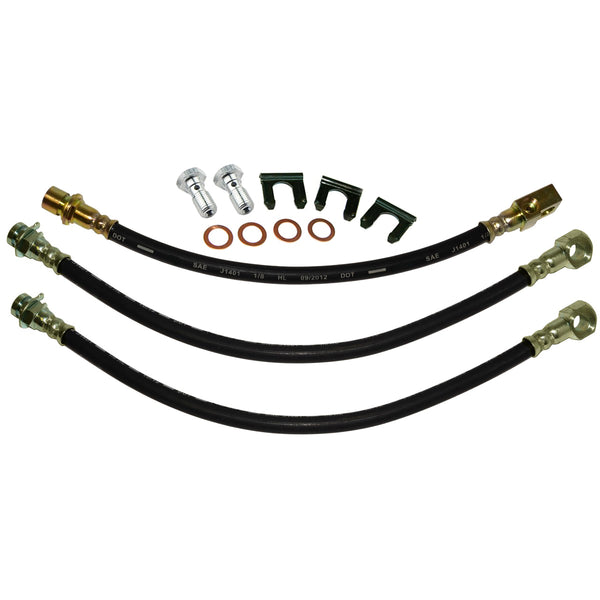 1971-73 Chevrolet, Impala, Caprice, Bel Air- Front Disc / Rear Drum 3 hose Kit. This is for cars with disc brakes. 12 pc