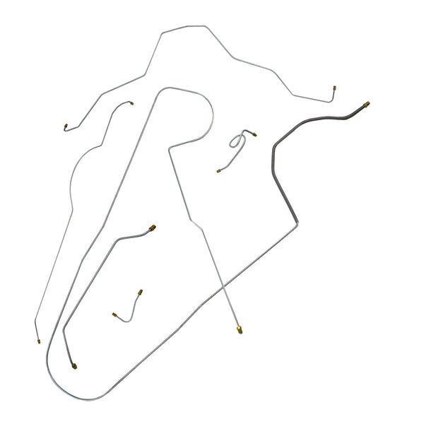 1962 Oldsmobile Starfire/Jetstar/Delta 88 123" WB Power Drum Brake Line Kit 6pc, OE Steel