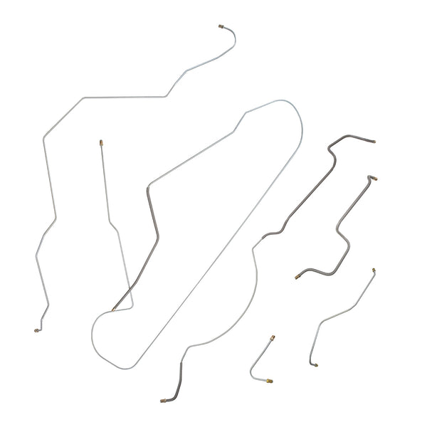 1963 Oldsmobile Starfire/Jetstar/Delta 88 123" WB Manual Drum Brake Line Kit 6pc, OE Steel