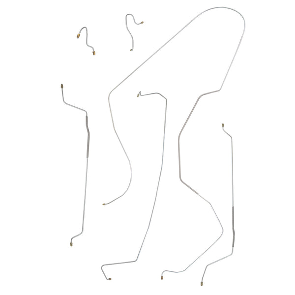 1965 Oldsmobile Starfire/Jetstar/Delta 88 123" WB Power Drum Brake Line Kit 6pc, OE Steel