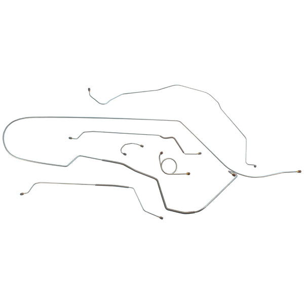 1966 Oldsmobile Starfire Jetstar Delta 88, Complete Power Drum Brake Line Kit, 6pc, OE Steel