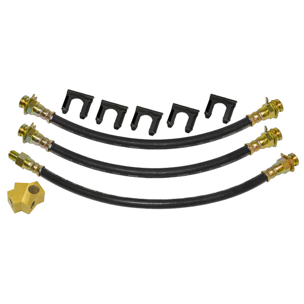 1970-71 Mopar A-Body Drum Brake 3 Hose Kit 9pc