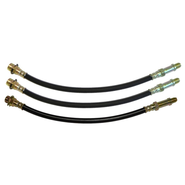 1970 Mopar C-body, Fury, Polara Disc Brake 3 Hose Kit. Comes with rear brass tee block, crush washers & clips. 3pc